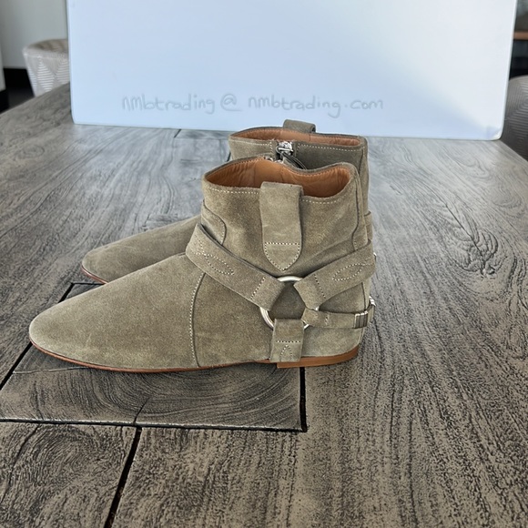 Isabel Marant Etoile faded olive green 7M(37) leather straps ankle hi boots - Picture 9 of 16